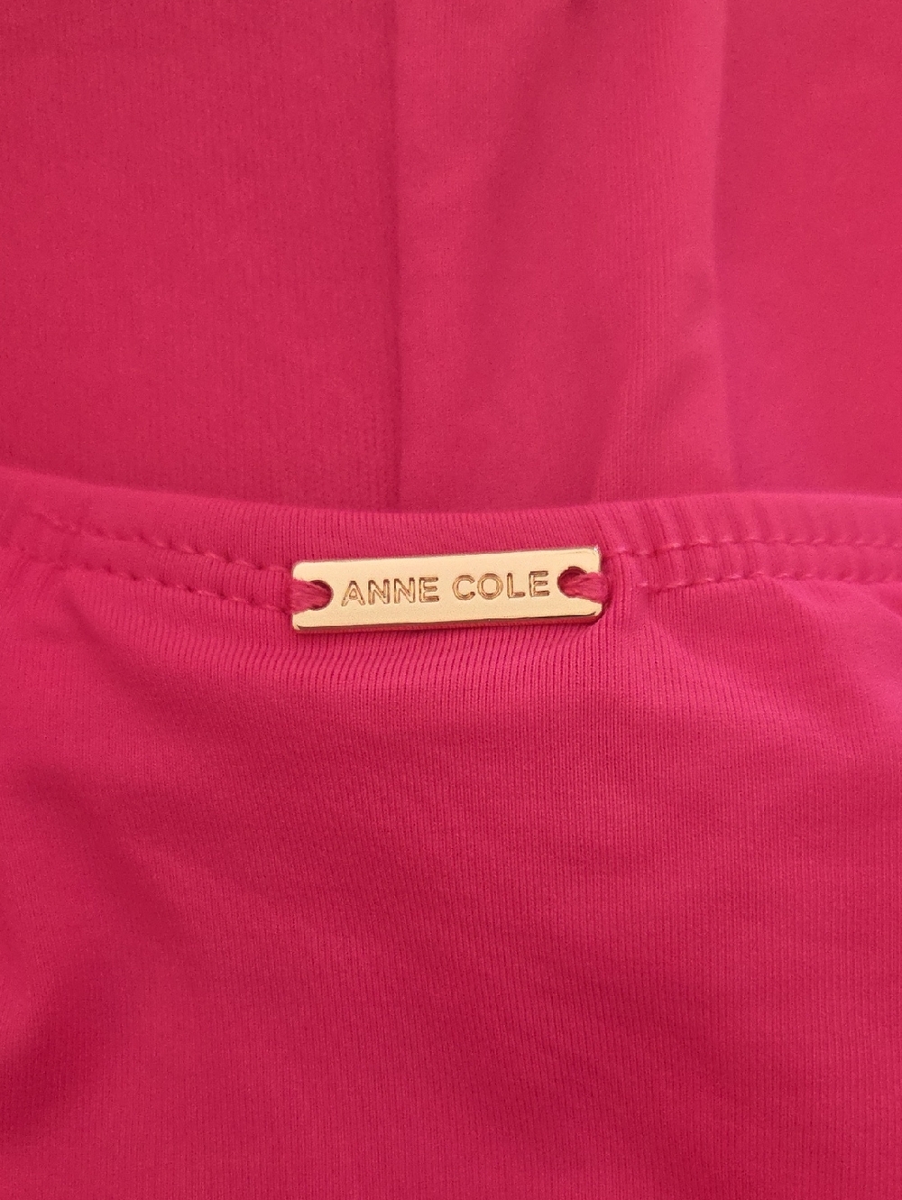 Anne Cole Pink Ruched Bandeau One Piece Swimsuit Twist Front Strapless Size 6 - Picture 3 of 6